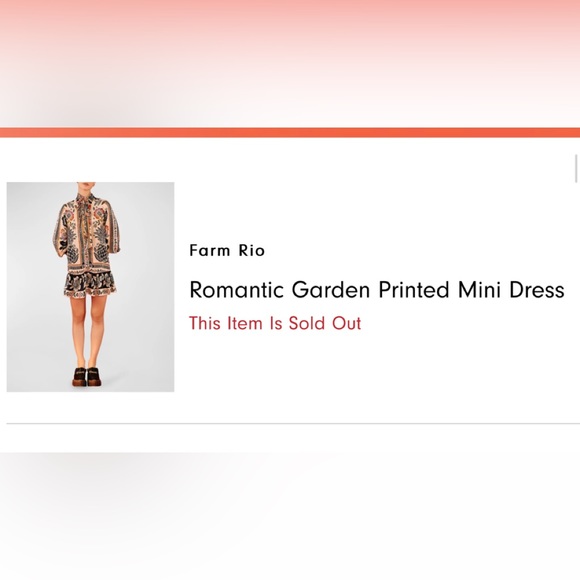 NWT FARM RIO Romantic Garden mini dress. Sold out style - Picture 5 of 12